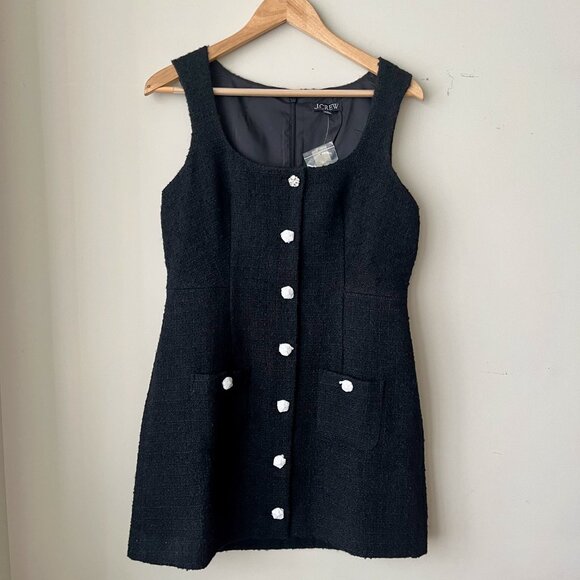 J Crew Sophia sleeveless dress with jewel buttons in black Size 8 - Picture 5 of 11